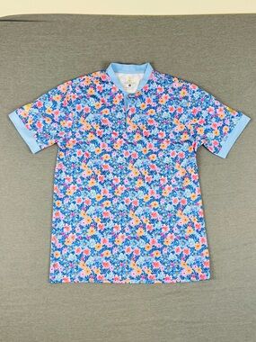Rolo Golf Floral Polo Shirt in Light Blue